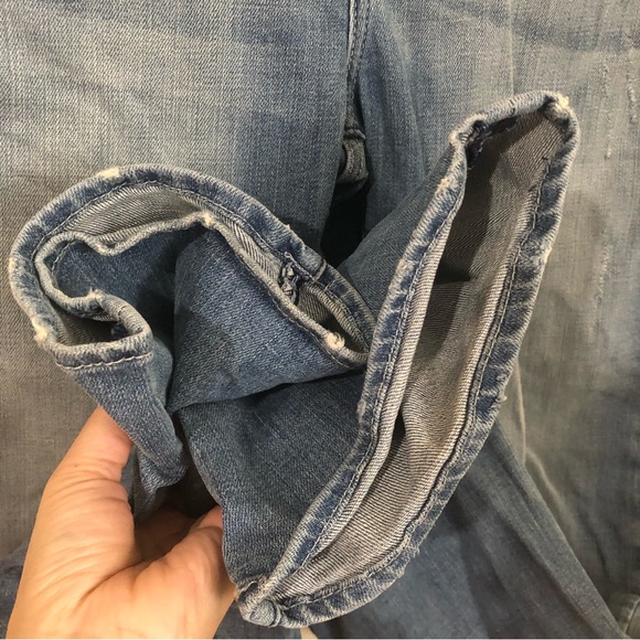 ROCK & REPUBLIC Jeans Boot Cut Distressed Light Wash Low Rise Bling Back Pockets - Picture 10 of 16